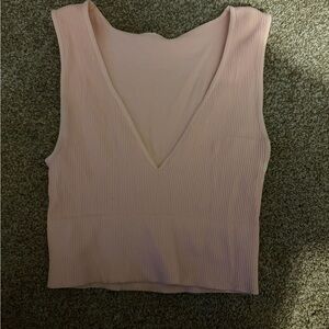 Elegant V-Neck Pink Crop Top
